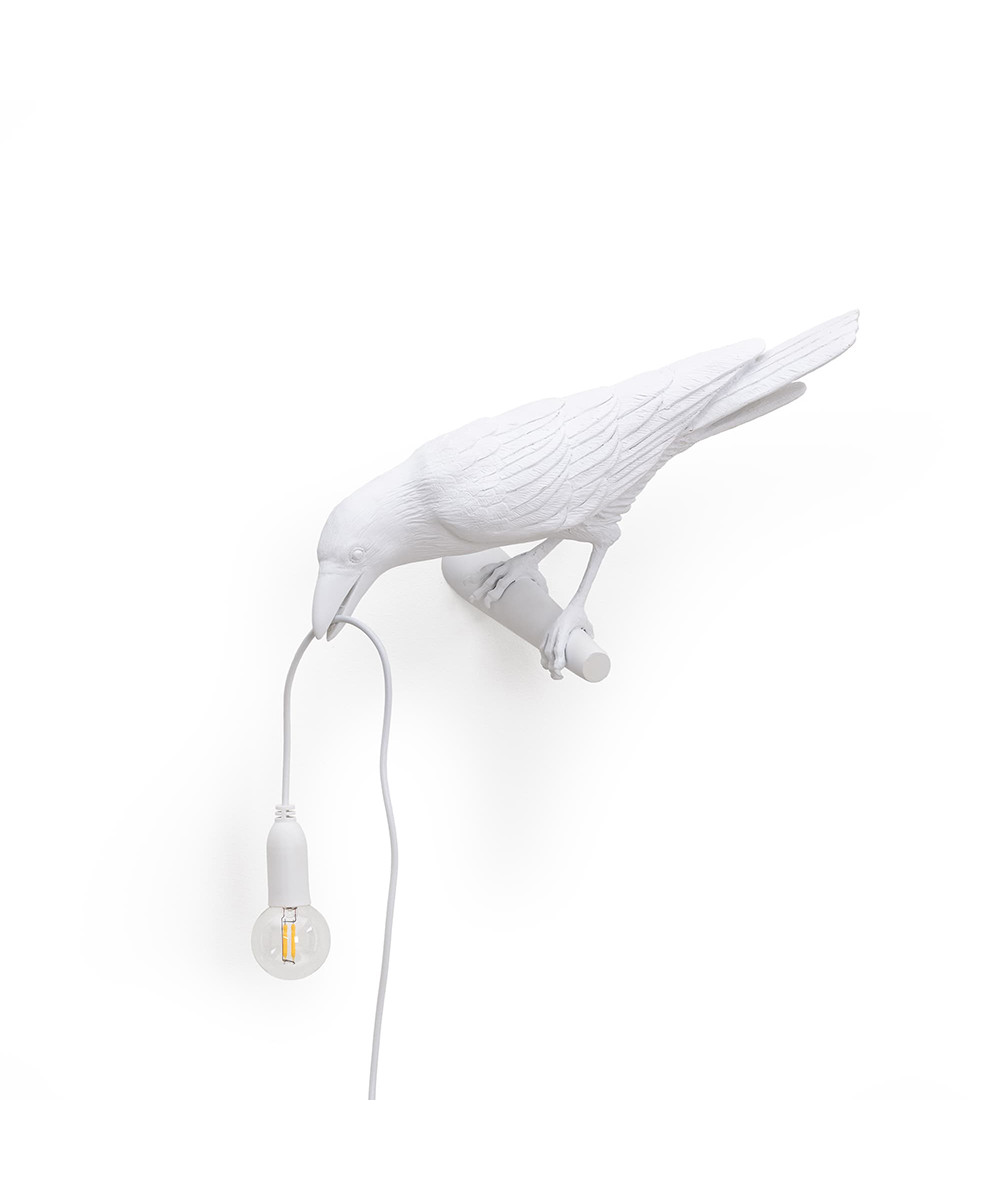 Image of Bird Lamp Looking Left Wandleuchte Weiß - Seletti bei Lampenmeister.ch